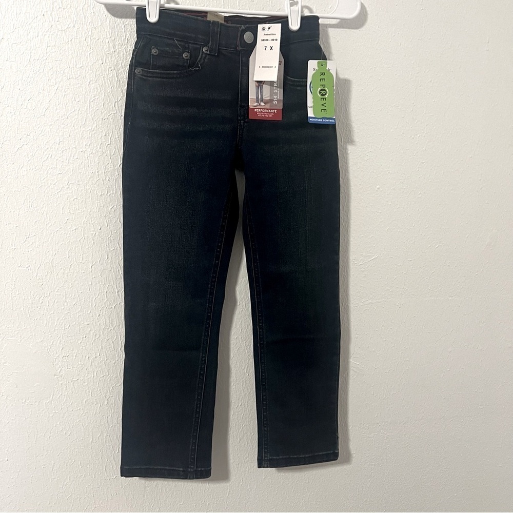 Levi's 514 Straight Flex Stretch Boys 7X Regular Stain Release Adjustable Waist